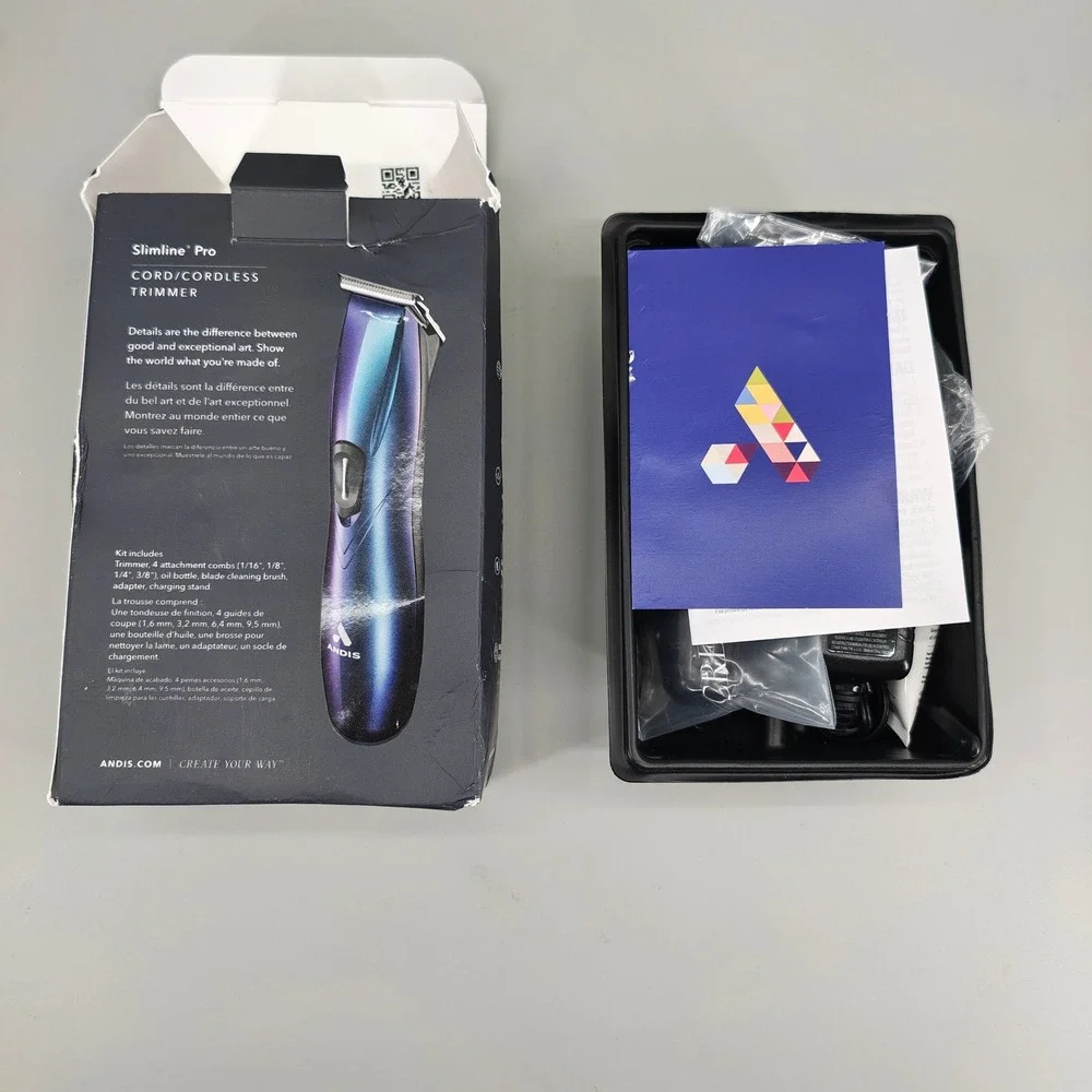 Andis Slimline Pro Cordless Hair Trimmer Galaxy Blue T-Blade D-8 560974